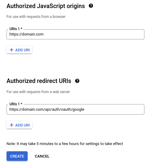 Google OAuth Redirect